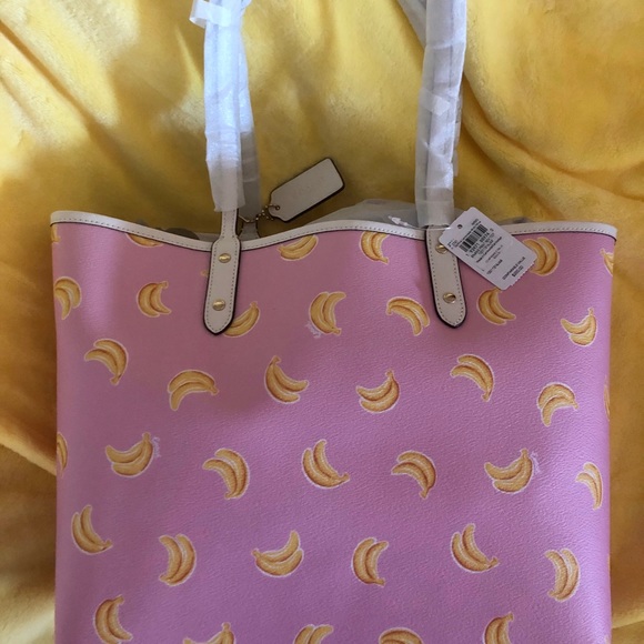 Coach Versible Banana/ Wine tote - Picture 3 of 3